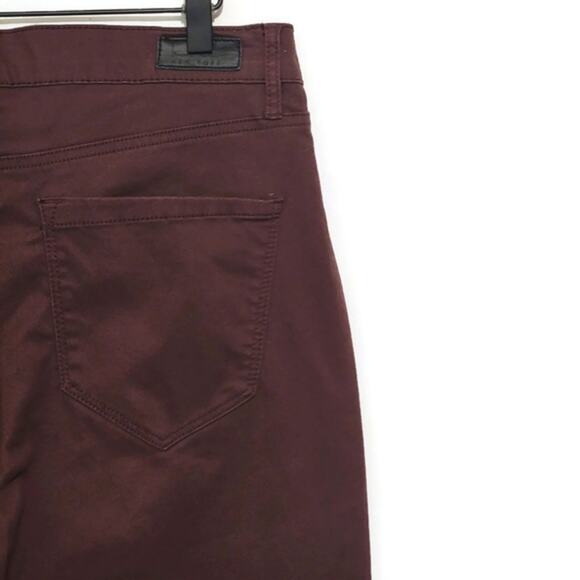 Nicole Miller Soho High Rise Cropped Burgundy Red Skinny Pant Casual Summer 10 - Picture 6 of 9